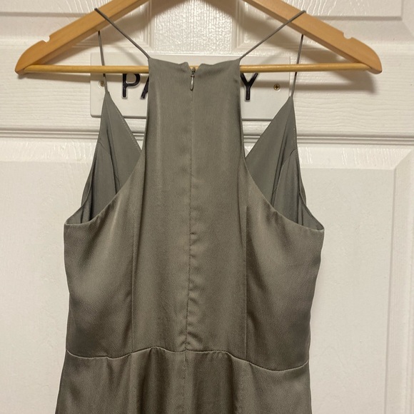 Finders Silky Jumpsuit Wide Legs Spaguetti Straps Metalic Olive Size M - Picture 6 of 10